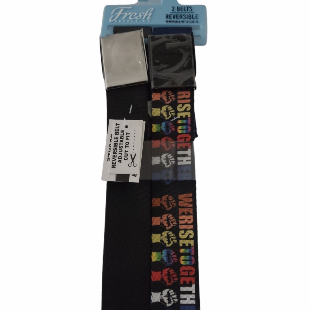 Fresh Supply Com Men's 2 Reversible Belts Adjustable up to Size 42